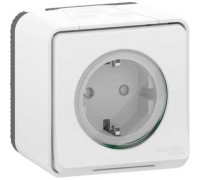 Розетка электрическая 220В, накладная IP55, белый, Mureva Styl Schneider MUR39034