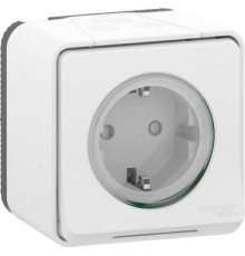 Розетка электрическая 220В, накладная IP55, белый, Mureva Styl Schneider MUR39034