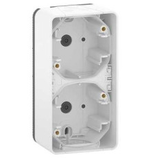 Коробка двойная вертикальная для накладного монтажа IP55, белый, Mureva Styl Schneider MUR39912