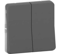 Двухклавишный переключатель IP55, черный, Mureva Styl Schneider MUR35019