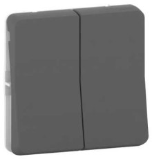 Двухклавишный переключатель IP55, черный, Mureva Styl Schneider MUR35019