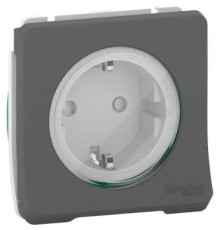 Розетка электрическая 220В IP55, черный, Mureva Styl Schneider MUR36134