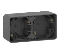 Коробка двойная для накладного монтажа IP55, черный, Mureva Styl Schneider MUR37914