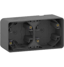 Коробка двойная для накладного монтажа IP55, черный, Mureva Styl Schneider MUR37914