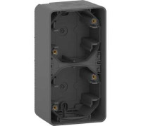 Коробка двойная вертикальная для накладного монтажа IP55, черный, Mureva Styl Schneider MUR37912