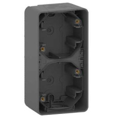 Коробка двойная вертикальная для накладного монтажа IP55, черный, Mureva Styl Schneider MUR37912