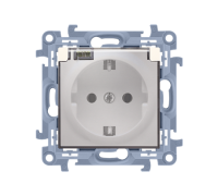 Розетка IP44 с прозрачной крышкой, кремовый, SIMON10