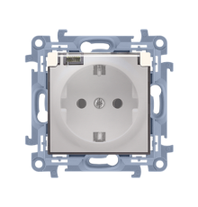 Розетка IP44 с прозрачной крышкой, кремовый, SIMON10