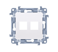 Розетка информационная под модуль 2xRJ45 Keystone, белый, SIMON10
