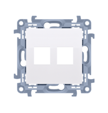 Розетка информационная под модуль 2xRJ45 Keystone, белый, SIMON10