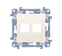Розетка информационная под модуль 2xRJ45 Keystone, кремовый, SIMON10