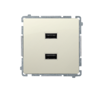 Розетка USB зарядка, двойная, 2.1А, бежевый, Basic Simon