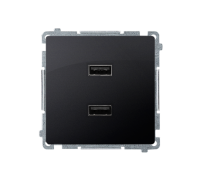 Розетка USB зарядка, двойная, 2.1А, графит, Basic Simon