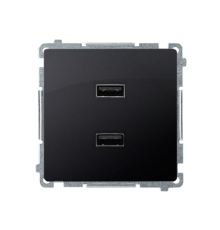 Розетка USB зарядка, двойная, 2.1А, графит, Basic Simon