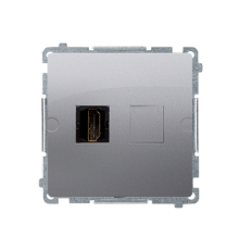 Розетка HDMI, серебро, Basic Simon