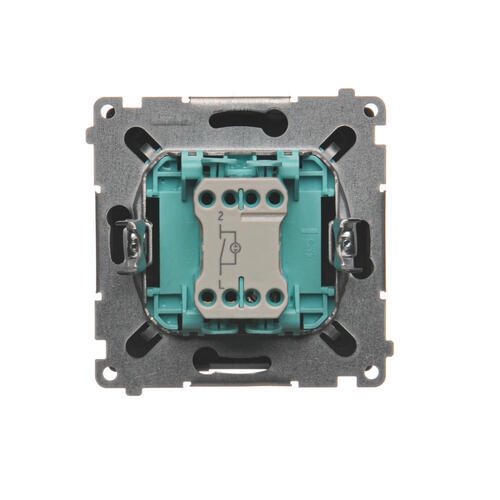 Выключатель одинарный с подсветкой, графит, Basic Simon