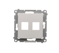 Розетка информационная 2xRJ45 Keystone, с суппортом, белый, SIMON54