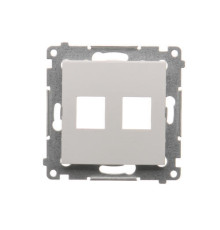 Розетка информационная 2xRJ45 Keystone, с суппортом, белый, SIMON54