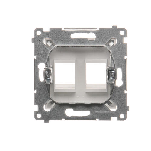 Розетка информационная 2xRJ45 Keystone, с суппортом, белый, SIMON54