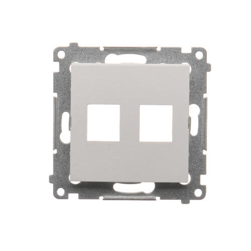 Розетка информационная 2xRJ45 Keystone, с суппортом, белый, SIMON54