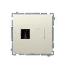 Розетка HDMI, бежевый, Basic Simon