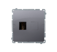 Розетка HDMI, сталь, Basic Simon