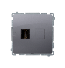 Розетка HDMI, сталь, Basic Simon