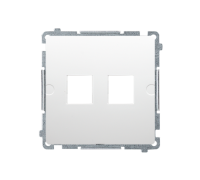 Розетка информационная прямая под 2xRJ45 Keystone, с суппортом, белый, Basic Simon