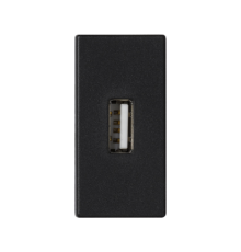 Розетка USB для передачи данных, 1 модуль, черный, К45 Simon K128B/14