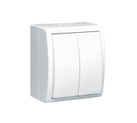Выключатель двойной, белый, AQUARIUS IP54 Simon
