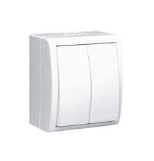 Выключатель двойной, белый, AQUARIUS IP54 Simon