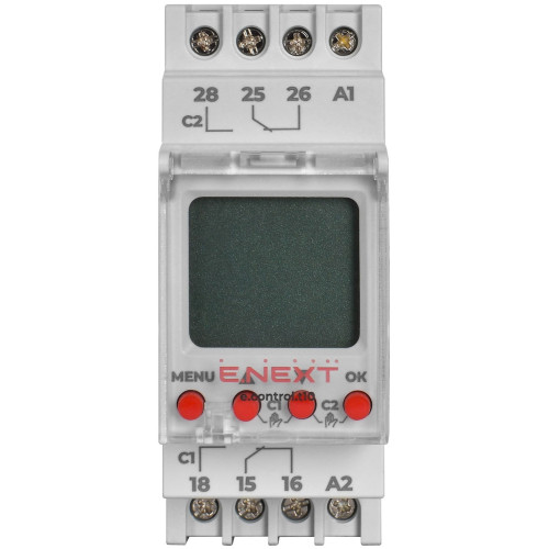 Таймер астрономический 16А двухканальный, e.control.t10