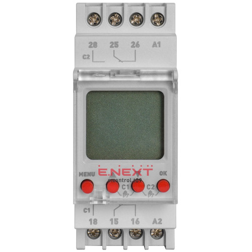 Таймер недельный 16А двухканальный, e.control.t09