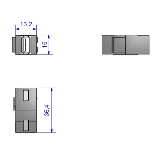 Модуль USB 3.0 тип A Keystone, Bachmann 917120