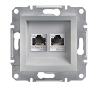 Розетка компьютерная RJ-45 двойная, алюминий, EPH4400161 Asfora Schneider