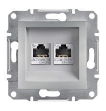 Розетка компьютерная RJ-45 двойная, алюминий, EPH4400161 Asfora Schneider