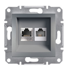 Розетка компьютерная + телефонная, сталь, EPH4900162 Asfora Schneider