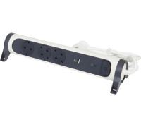 Удлинитель на 3 розетки 16 А с USB A+C, с УЗИП, кабель 1,5 м, белый/черный, премиум 694508 Legrand