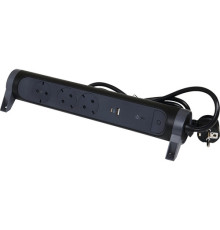 Удлинитель на 3 розетки 16 А с USB A+C, с УЗИП, кабель 1,5 м, черный, премиум 694512 Legrand