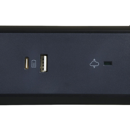 Удлинитель на 3 розетки 16 А с USB A+C, с УЗИП, кабель 1,5 м, черный, премиум 694512 Legrand