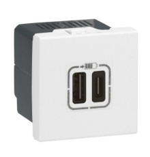 Розетка USB тип А + тип С, белый, 77592 Legrand