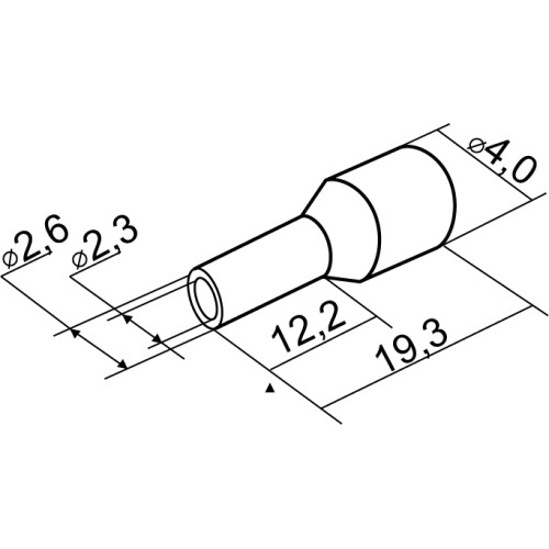 Наконечник трубчатый 2.5 мм кв удлиненный, синий, Аско A0060010026
