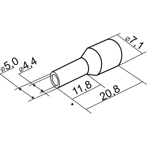 Наконечник трубчатый 10 мм кв удлиненный, белый, Аско A0060010009