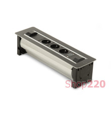 Вращающийся блок розеток 3х220В + USB тип А + С, черное стекло, Versaturn ASA 060.24F.00031