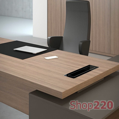 Вращающийся блок розеток 3х220В + USB тип А + С, черное стекло, Versaturn ASA 060.24F.00031