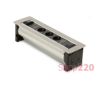 Вращающийся блок розеток 3х220В + USB тип А + С, нержавеющая сталь, Versaturn ASA 060.24F.00033