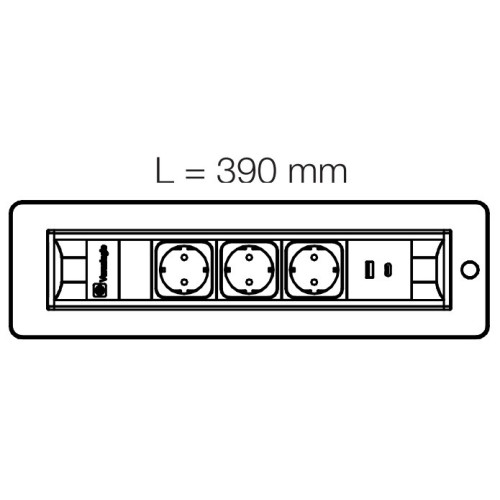 Вращающийся блок розеток 3х220В + USB тип А + С, нержавеющая сталь, Versaturn ASA 060.24F.00033