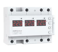 Реле напряжения 3-х фазное Зубр 40А, ZUBR D6-40 red