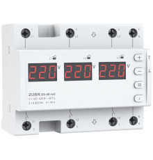 Реле напряжения 3-х фазное Зубр 40А, ZUBR D6-40 red