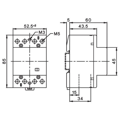 Контактор модульный тихий, 63А 220В, 4но, RD 63-40 230V AC/DC, ETI 2464026